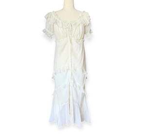 ASOS Maternity White Ruffle Button Front Maxi Dress Wedding Chiffon Lines Size 8